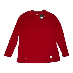 Nike Pro Competition Base Layer Fit Dry Long Sleeve Shirt Crimson Red Men’s XXL